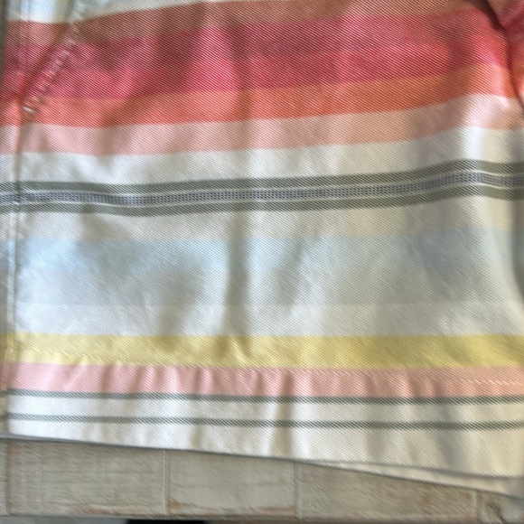 TOMMY HILFIGER MULTICOLOR STRIPES, FLAT HIGH WAIST, POCKET SHORTS SIZE 10 - Picture 8 of 13